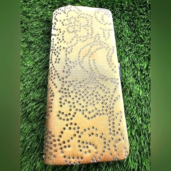 Dsw womens clutch bag in yellow rhinestones excellent - Picture 1 of 8